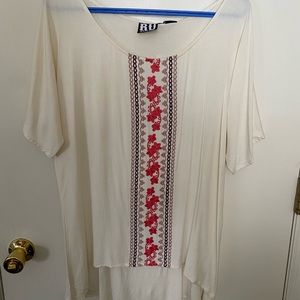 RU apparel embroidered blouse NWT